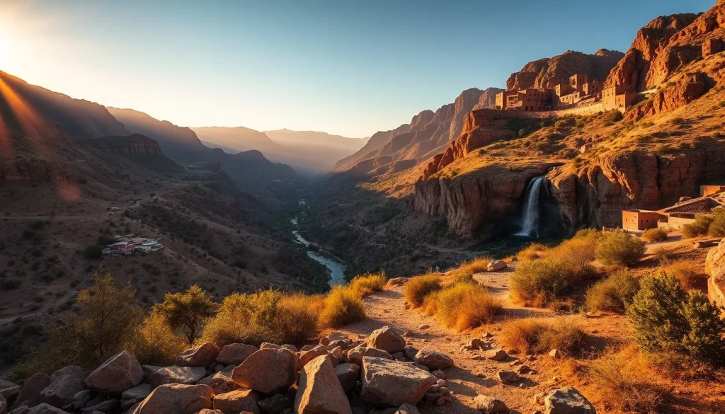 Ourika Valley and Setti Fatma waterfalls in Marrakech, Morocco