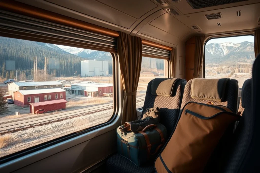 Pack for a long train day in British Columbia and Alberta, Canada